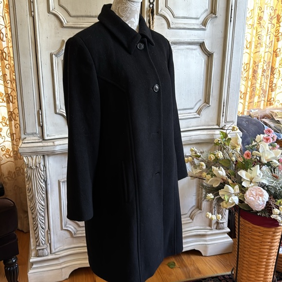 LIZ CLAIBORNE COAT LUXURIOUS CASHMERE & WOOL-SATIN LINING EX-COND. VTG SZ 12 - Picture 6 of 15